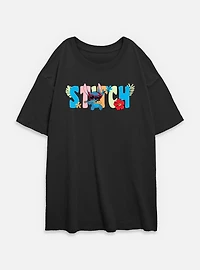 Disney Lilo & Stitch Tropic Shades Name Womens Oversized T-Shirt
