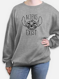 Disney Lilo & Stitch Aliens Exist Womens Oversized Sweatshirt