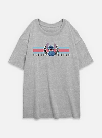 Disney Lilo & Stitch Collegiate Aloha Ohana Womens Oversized T-Shirt