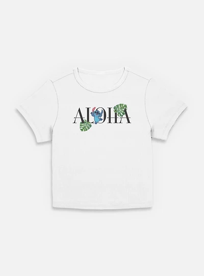 Disney Lilo & Stitch Aloha Leaves Womens Baby T-Shirt