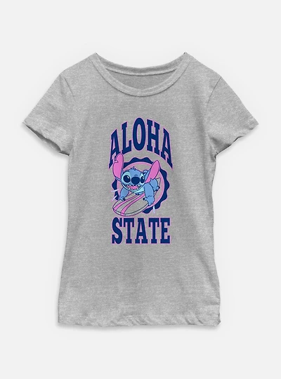 Disney Lilo & Stitch Aloha State Surf Youth Girls T-Shirt