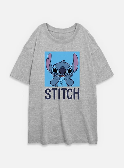 Disney Lilo & Stitch Bashful Womens Oversized T-Shirt