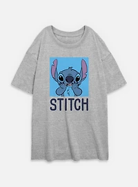 Disney Lilo & Stitch Bashful Womens Oversized T-Shirt