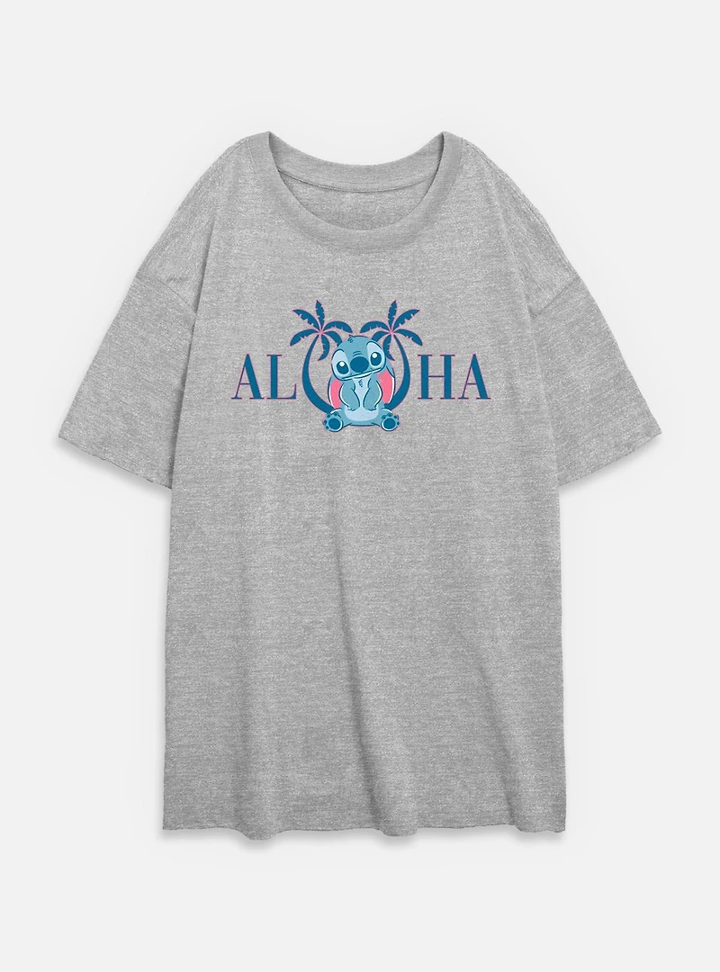 Disney Lilo & Stitch Aloha Kauai Womens Oversized T-Shirt