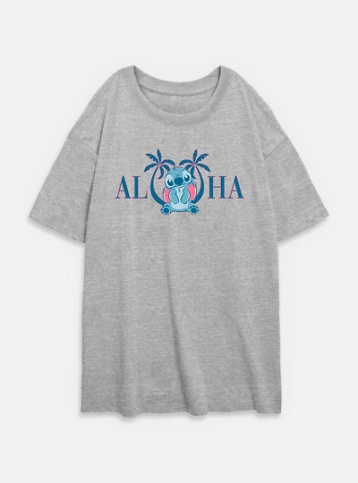 Disney Lilo & Stitch Aloha Kauai Womens Oversized T-Shirt