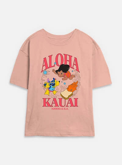 Disney Lilo & Stitch Aloha Kauai Womens Skimmer T-Shirt