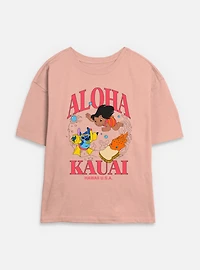 Disney Lilo & Stitch Aloha Kauai Womens Skimmer T-Shirt