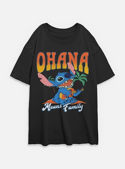 Disney Lilo & Stitch Ohana Womens Oversized T-Shirt