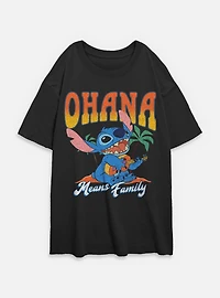 Disney Lilo & Stitch Ohana Womens Oversized T-Shirt