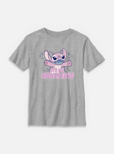 Disney Lilo & Stitch Angel It's My Birthday Youth T-Shirt