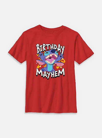 Disney Lilo & Stitch Birthday Mayhem Youth T-Shirt
