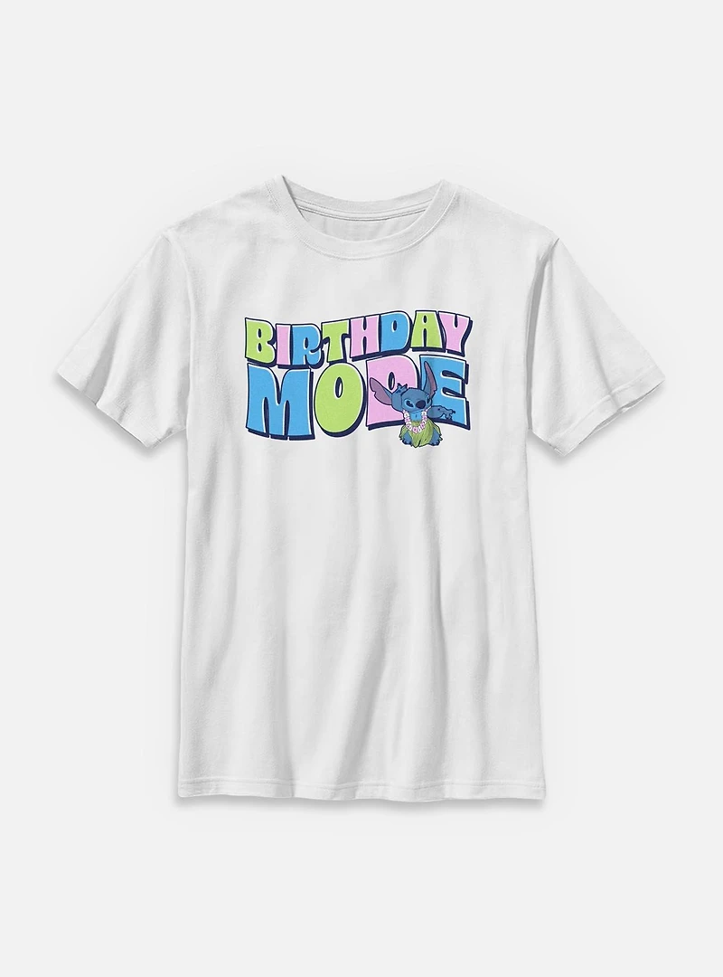 Disney Lilo & Stitch Birthday Mode Youth T-Shirt