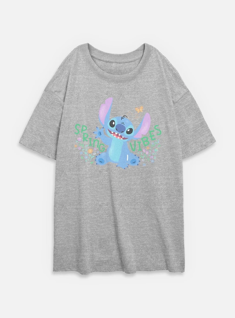 Disney Lilo & Stitch Spring Vibes Womens Oversized T-Shirt