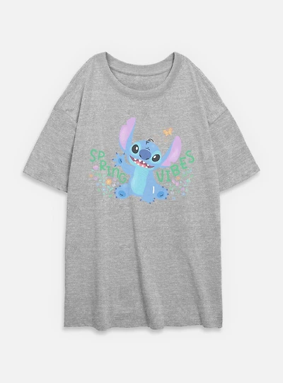 Disney Lilo & Stitch Spring Vibes Womens Oversized T-Shirt