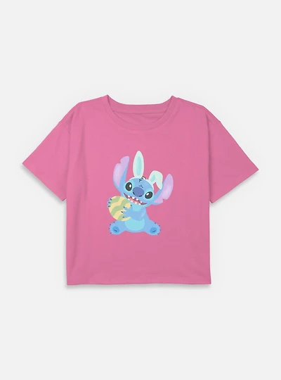 Disney Lilo & Stitch Easter Egg Youth Girls Boxy T-Shirt