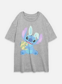 Disney Lilo & Stitch Easter Egg Womens Oversized T-Shirt