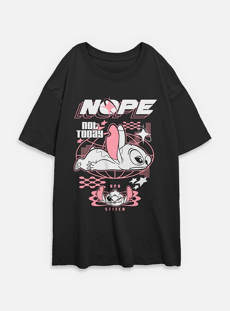 Disney Lilo & Stitch Nope Not Today 626 Womens Oversized T-Shirt