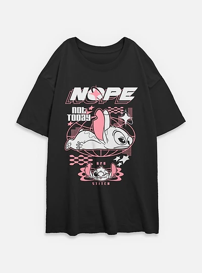 Disney Lilo & Stitch Nope Not Today 626 Womens Oversized T-Shirt