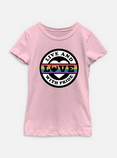 Disney Lilo & Stitch Live Love With Pride Youth Girls T-Shirt