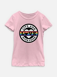Disney Lilo & Stitch Live Love With Pride Youth Girls T-Shirt