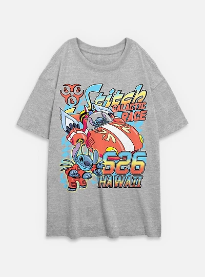 Disney Lilo & Stitch Galactic Race Womens Oversized T-Shirt