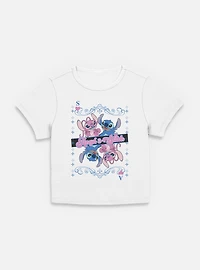 Disney Lilo & Stitch Angel And Card Womens Baby T-Shirt