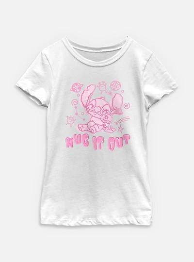 Disney Lilo & Stitch Hug It Out Tie-Dye Youth Girls T-Shirt