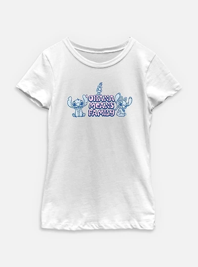 Disney Lilo & Stitch Ohana Means Family Youth Girls T-Shirt