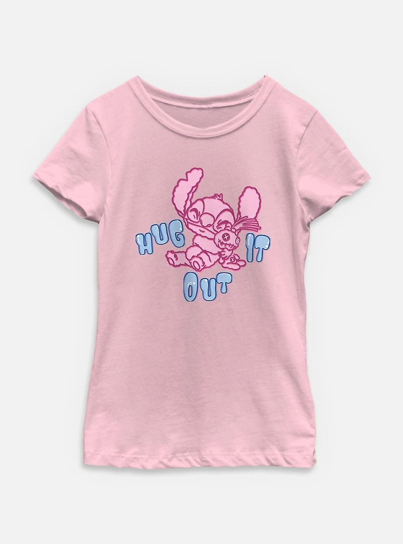Disney Lilo & Stitch Hug It Out Youth Girls T-Shirt