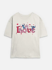 Disney Lilo & Stitch Angel Love Womens Skimmer T-Shirt