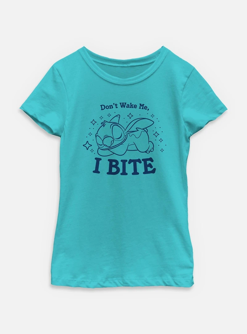 Disney Lilo & Stitch Don't Wake Me I Bite Youth Girls T-Shirt
