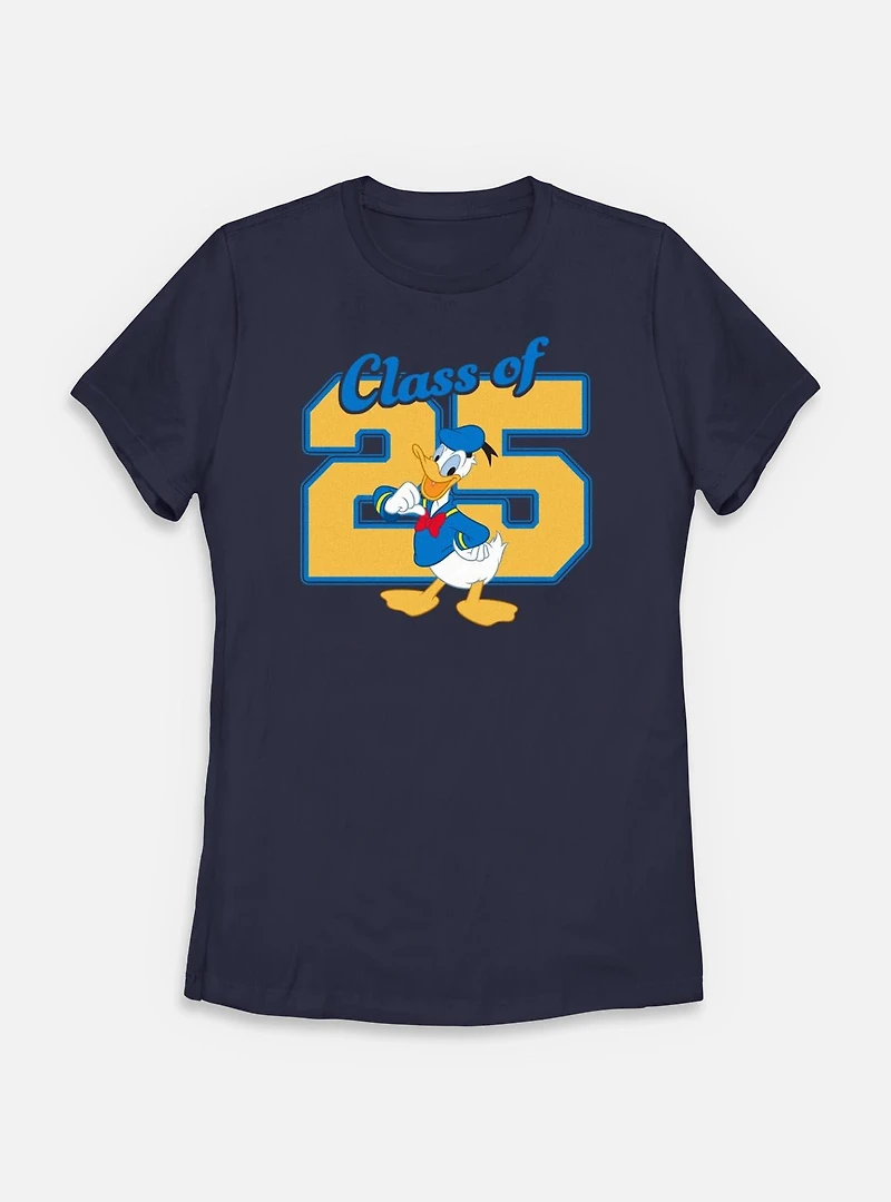 Disney Donald Duck Class Of 2025 Womens T-Shirt