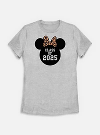 Disney Minnie Mouse Leopard Bow 2025 Womens T-Shirt