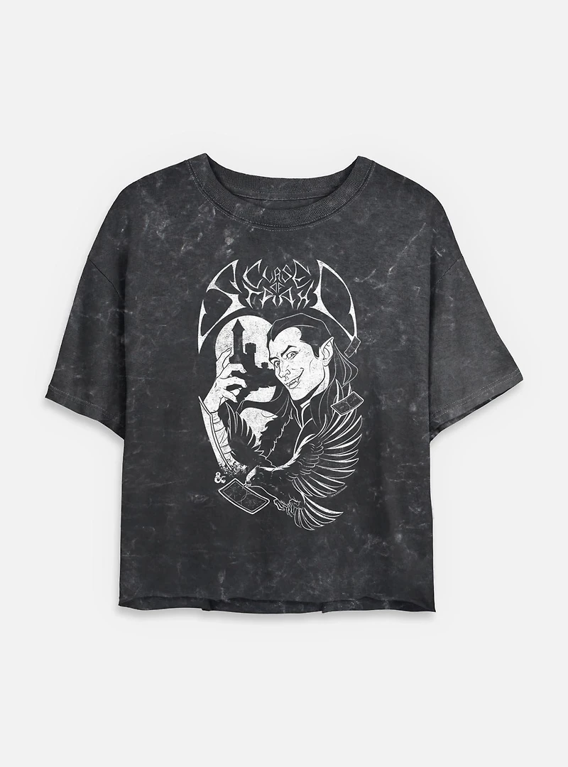 Dungeons & Dragons Death Metal Clash Of Strahd Mineral Wash Womens Crop T-Shirt