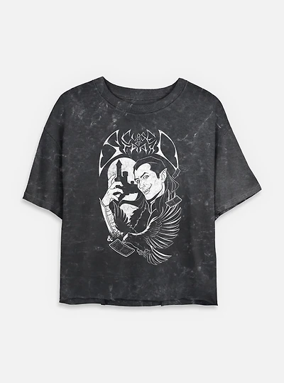 Dungeons & Dragons Death Metal Clash Of Strahd Mineral Wash Womens Crop T-Shirt