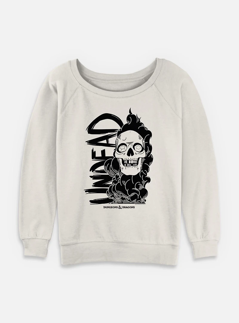 Dungeons & Dragons Undead Skull Womens Slouchy Sweatshirt
