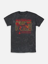Dungeons & Dragons Ancient Red Dragon Stats Mineral Wash T-Shirt