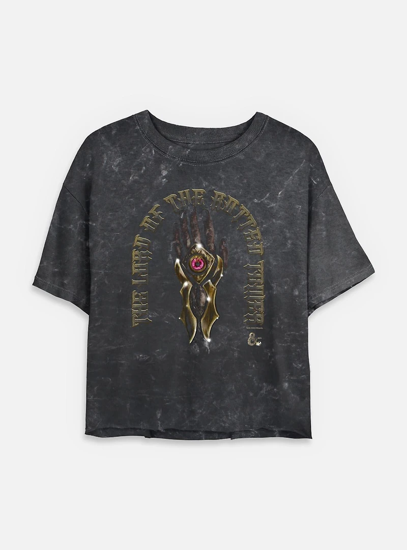 Dungeons & Dragons Hand Of Damned Mineral Wash Womens Crop T-Shirt