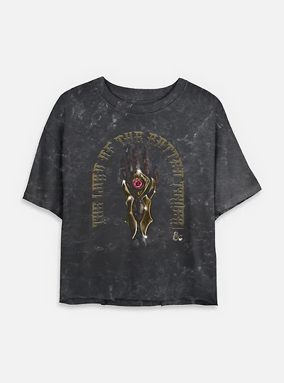 Dungeons & Dragons Hand Of Damned Mineral Wash Womens Crop T-Shirt