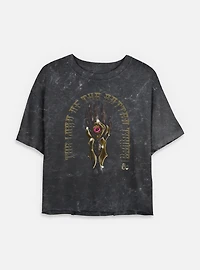 Dungeons & Dragons Hand Of Damned Mineral Wash Womens Crop T-Shirt