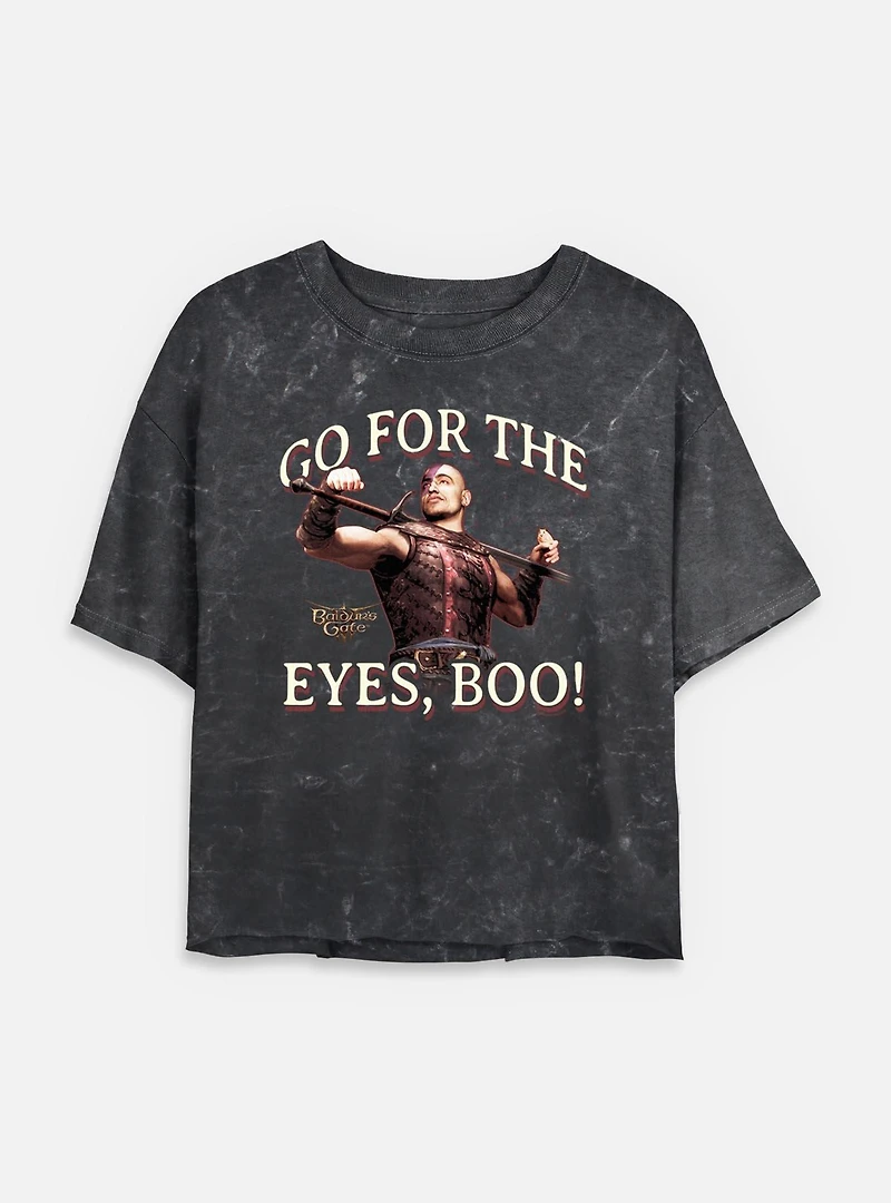 Dungeons & Dragons Go For The Eyes Mineral Wash Womens Crop T-Shirt