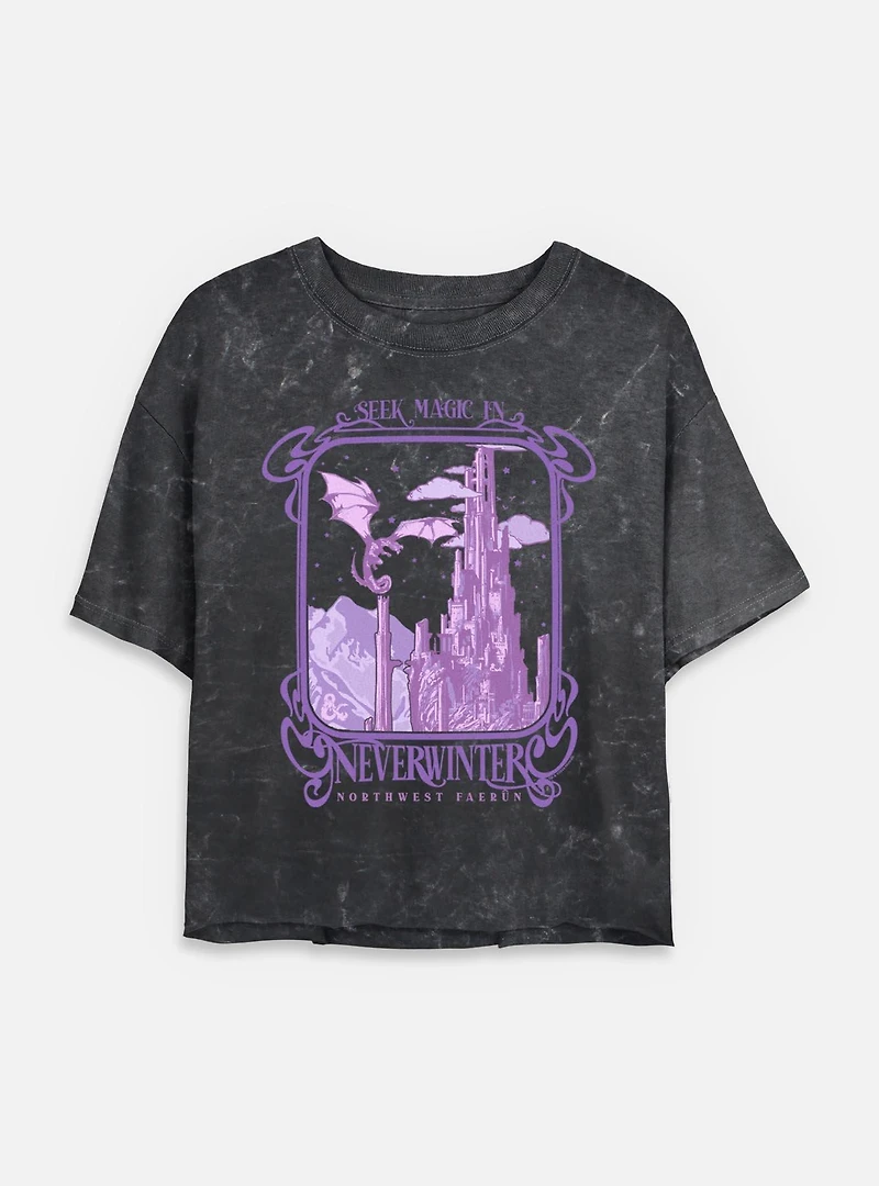 Dungeons & Dragons Seek Magic Neverwinter Mineral Wash Womens Crop T-Shirt