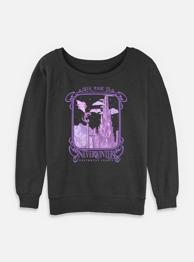 Dungeons & Dragons Seek Magic Neverwinter Womens Slouchy Sweatshirt