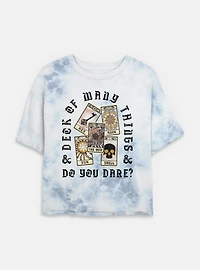 Dungeons & Dragons Do You Dare Deck Tie Dye Crop Womens T-Shirt