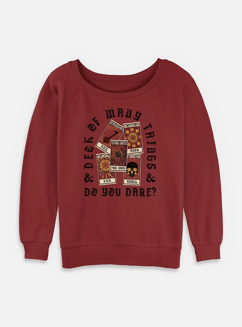Dungeons & Dragons Do You Dare Deck Womens Slouchy Sweatshirt