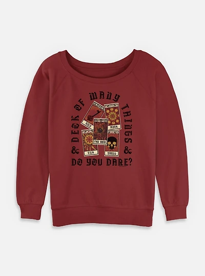 Dungeons & Dragons Do You Dare Deck Womens Slouchy Sweatshirt