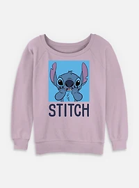 Disney Lilo & Stitch Bashful Womens Slouchy Sweatshirt
