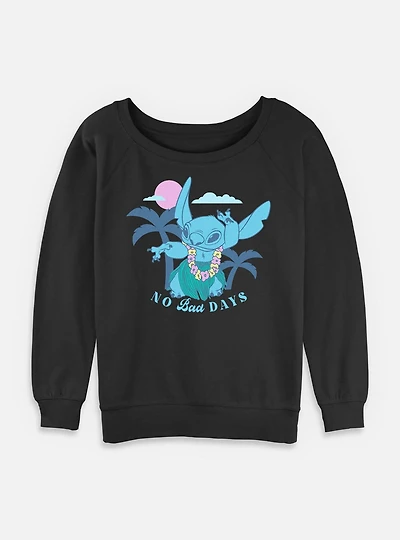 Disney Lilo & Stitch Tropical No Bad Days Womens Slouchy Sweatshirt
