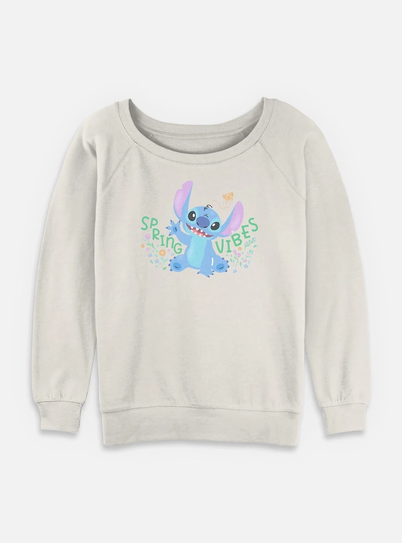 Disney Lilo & Stitch Spring Vibes Womens Slouchy Sweatshirt