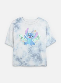 Disney Lilo & Stitch Spring Vibes Womens Tie-Dye Crop T-Shirt